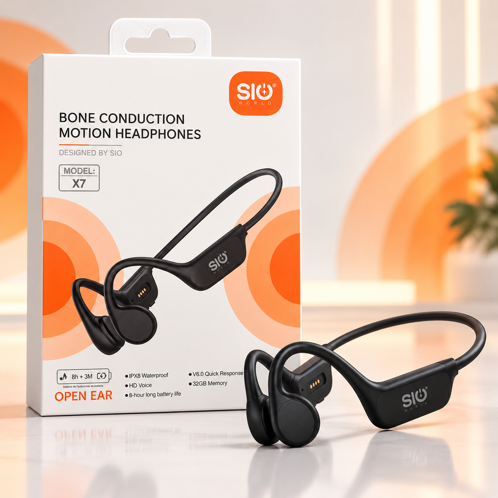 Casque Open Ear X7 à conduction osseuse – Bluetooth 5.3, IPX8 & mémoire 32 Go