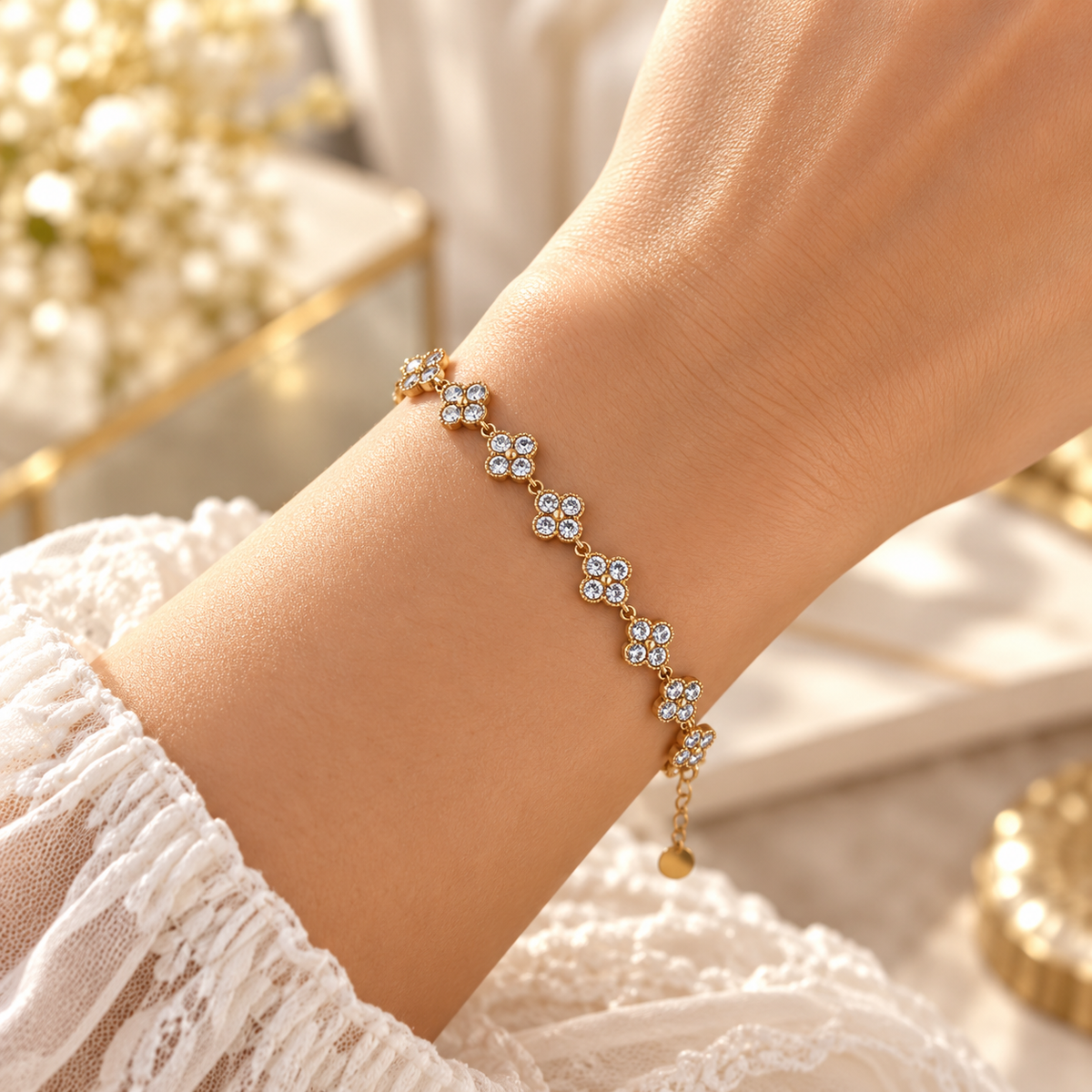 Bracelet Princesse blanc en acier inoxydable