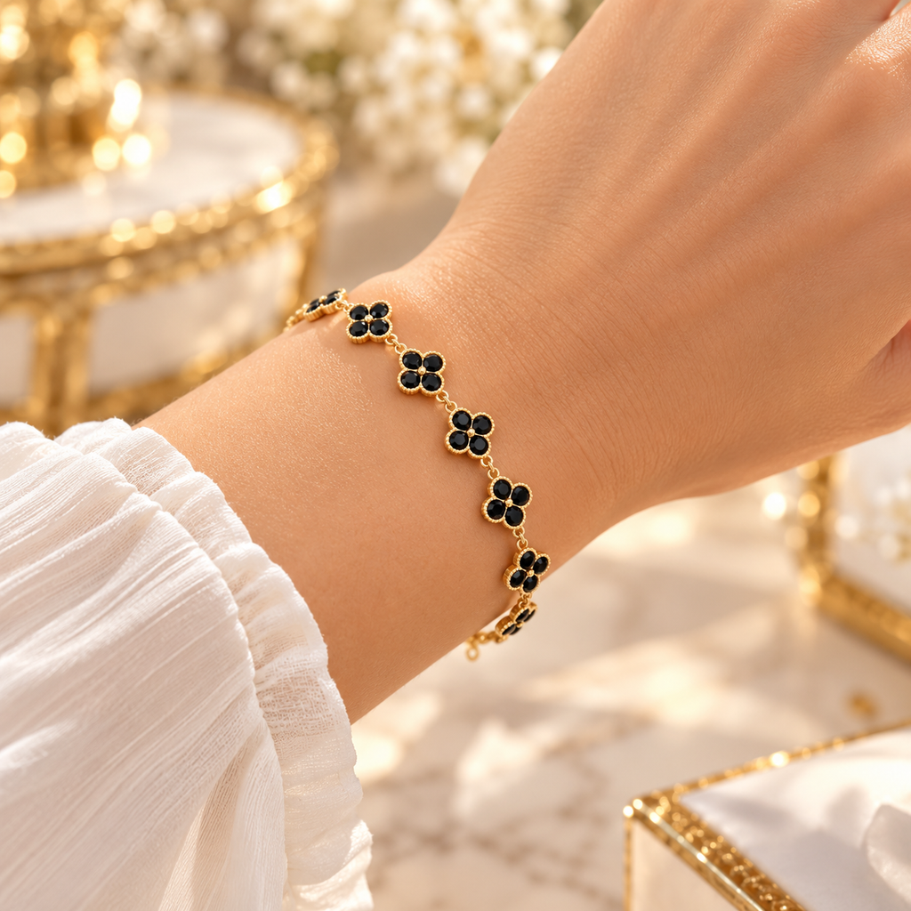 Bracelet Princesse Black en acier inoxydable