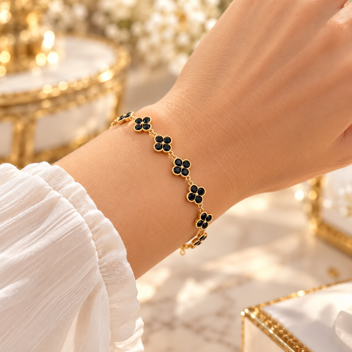 Bracelet Princesse Black en acier inoxydable