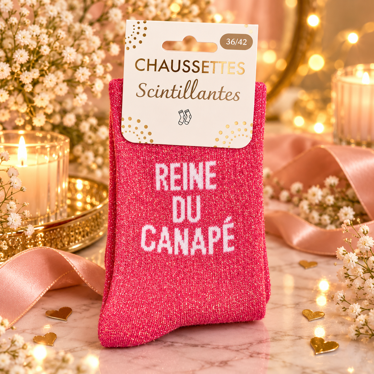Chaussette " REINE DU CANAPE " Taille 36/42