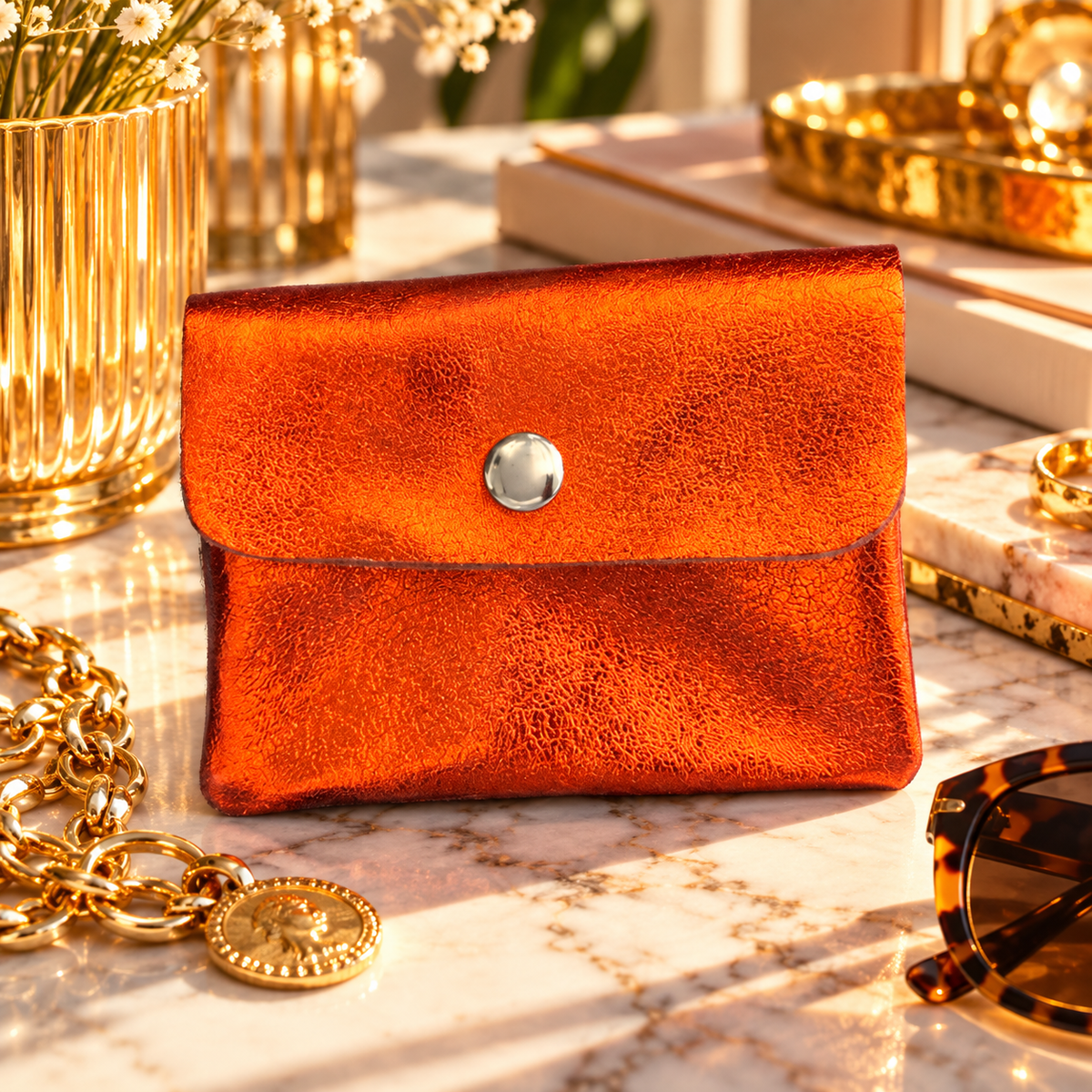 Porte-Monnaie Pailleté ORANGE– Le Kiff en Paillette