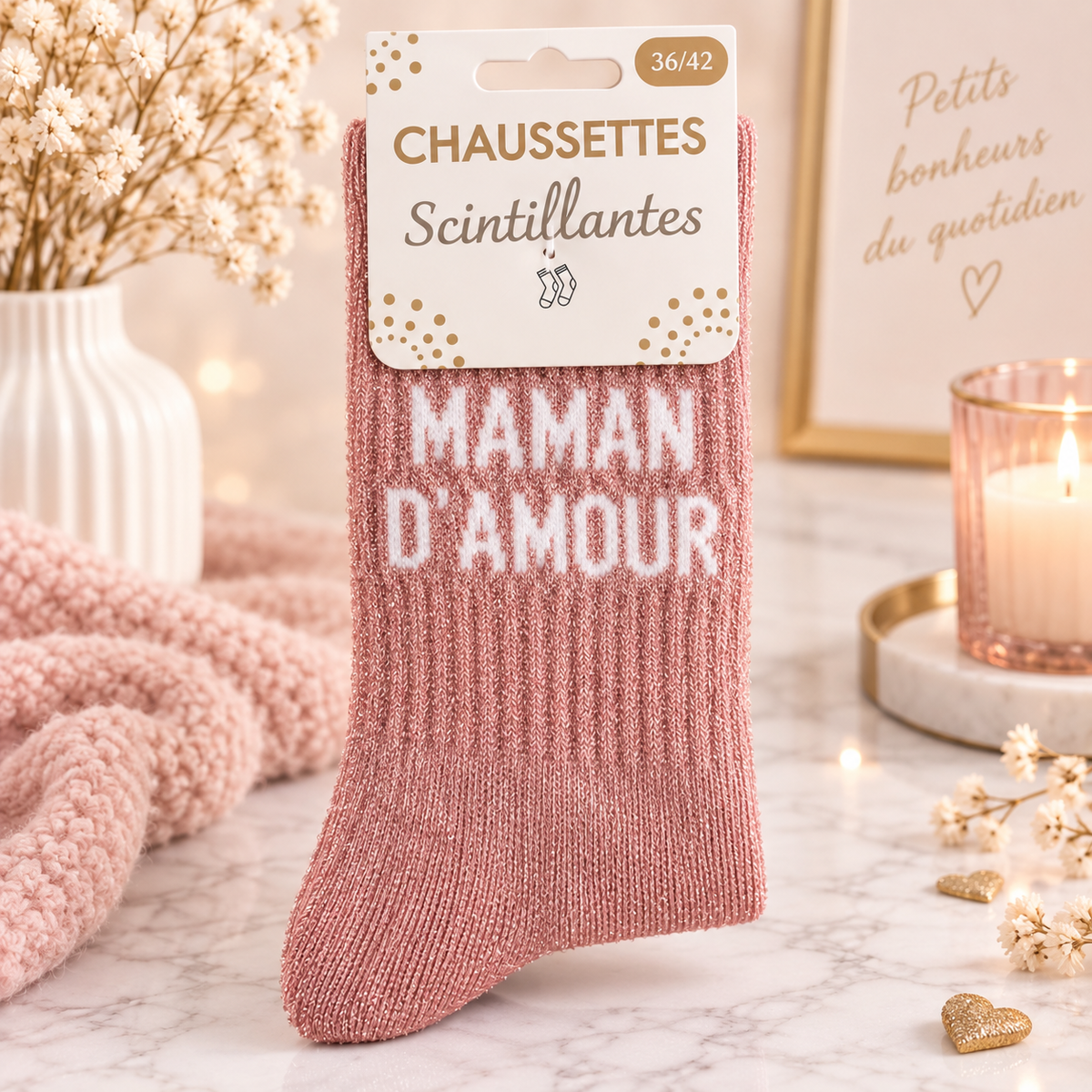 Chaussette " maman D'amour " Taille 36/42