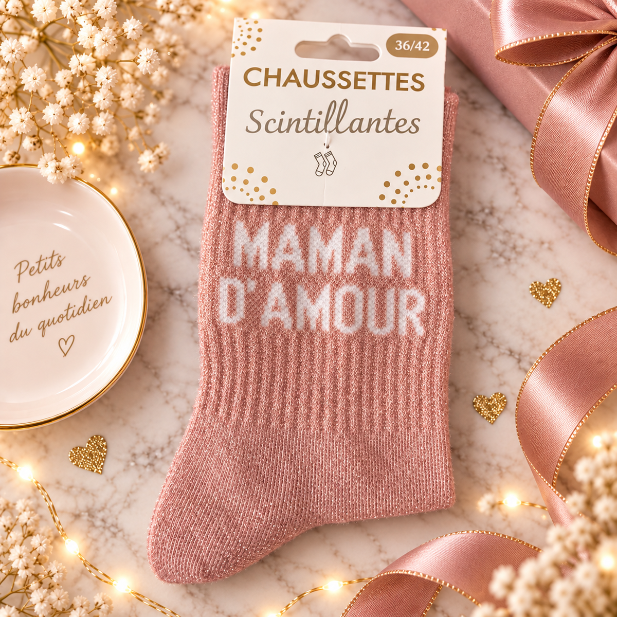 Chaussette " maman D'amour " Taille 36/42