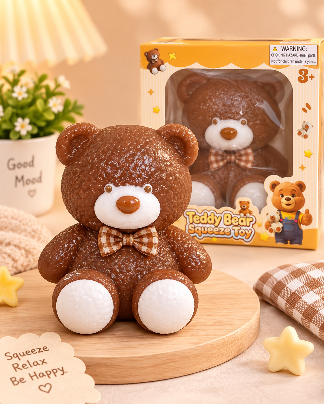 Ourson Squishy Anti-Stress – 3 coloris