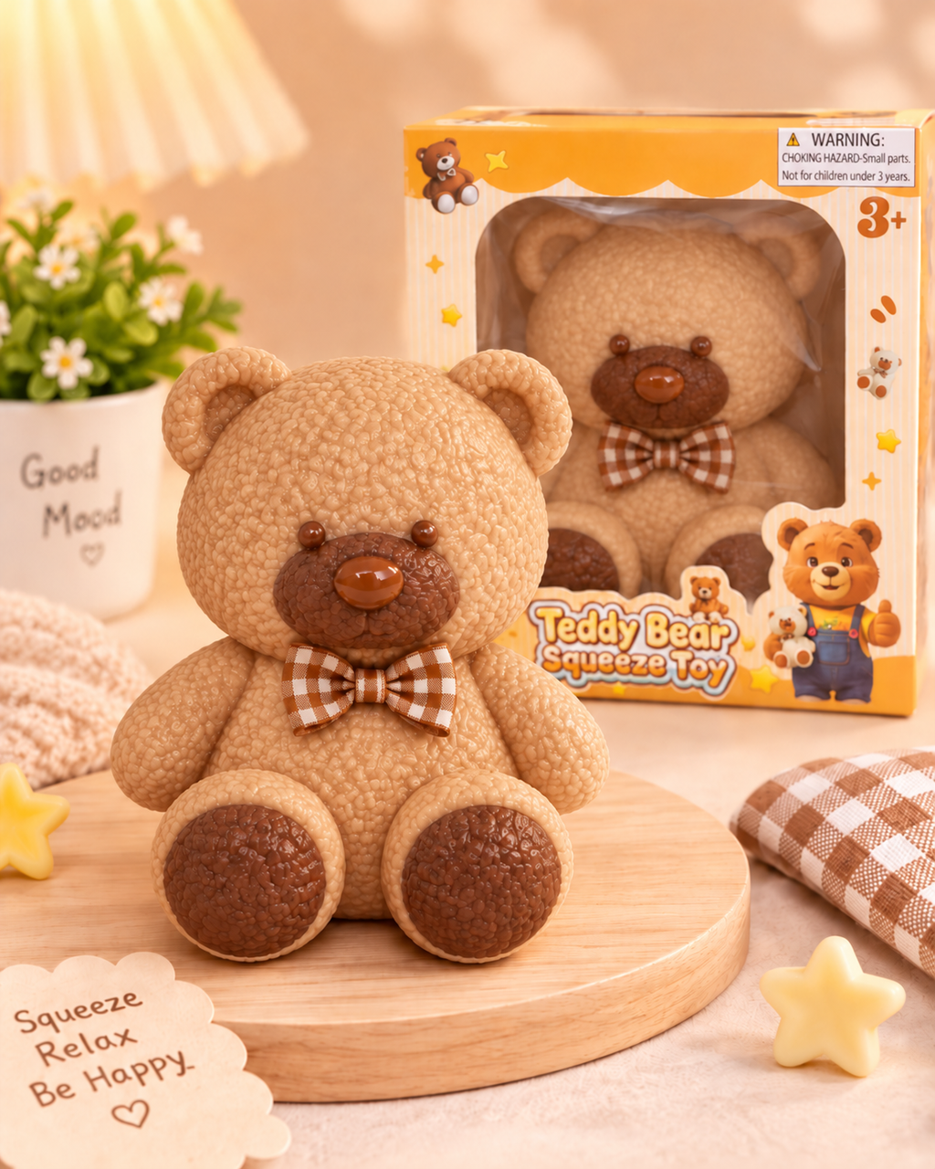 Ourson Squishy Anti-Stress – 3 coloris