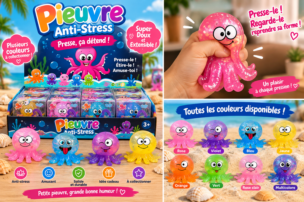 Pieuvre Squishy à Ventouses